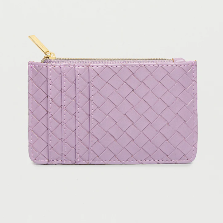 Card Holder Purse Lilac Purple Weave Faux Leather Estella Bartlett
