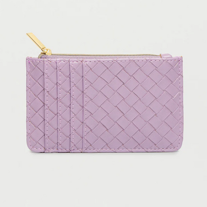 Card Holder Purse Lilac Purple Weave Faux Leather Estella Bartlett