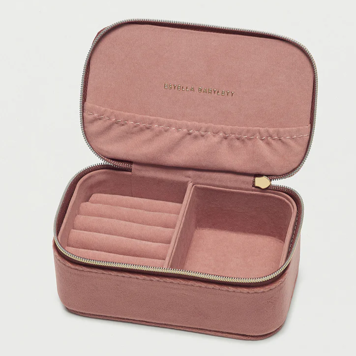 Mini Jewellery Box Cactus Velvet Embroidered Bronze