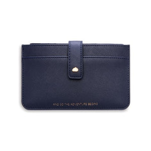 Travel document wallet in navy