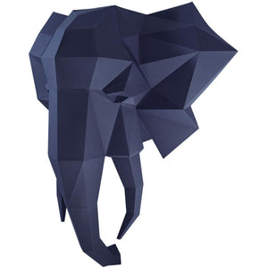 Wall Art DIY Papercraft Elephant in 3D Paper Puzzle Design in Blue