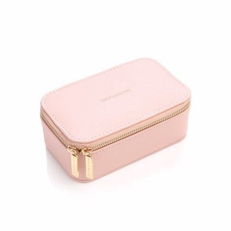 Mini Jewellery Box Faux Leather 'Treasure Me' Blush