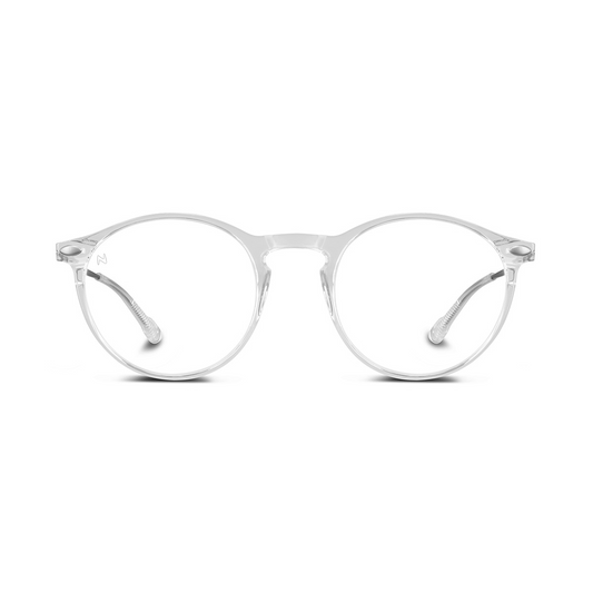 Reading Glasses +2.5 Crystal Clear Transparent Cruz with Case Nooz