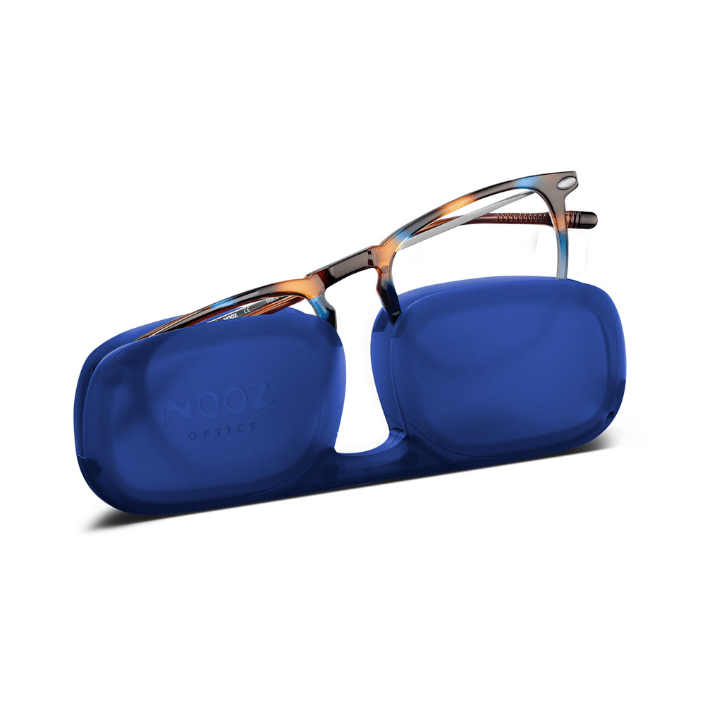 Reading Glasses +2.5 Tortoise Navy Dino with Case Nooz