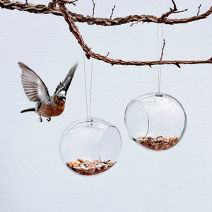 
            
                Load image into Gallery viewer, Mini Bird Feeders Hanging Set of 2 in Glass
            
        