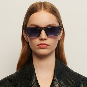 Sunglasses Unisex 80's Retro Grey Blue Lense A. Kjaerbede | Fame