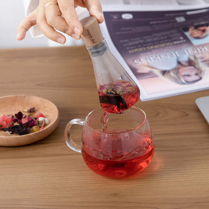 Tea Infuser Science Flask Glass & Wood