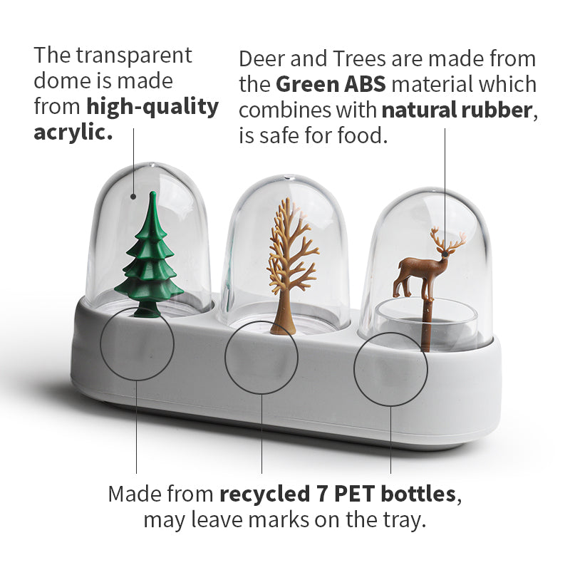 Earth Salt, Pepper, Tooth Pick Holder Eco Friendly Set Qualy Refillable