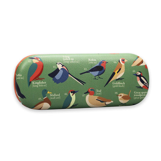 Glasses Case Birds RSPB Green Free as a Bird