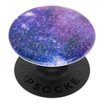 Mobile accessory expanding hand-grip and stand Popsocket in glitter space nebula