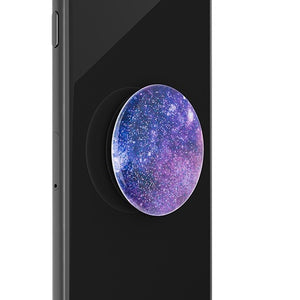Mobile accessory expanding hand-grip and stand Popsocket in glitter space nebula
