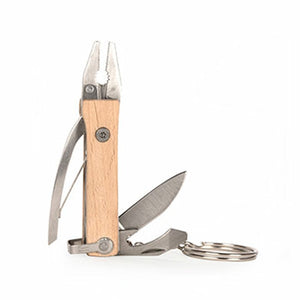 Mini Plier Tool Keyring in Wood and Steel