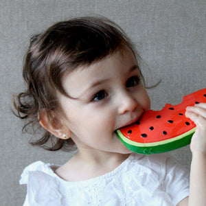 Baby Teether Toy Rubber Watermelon in Red Green