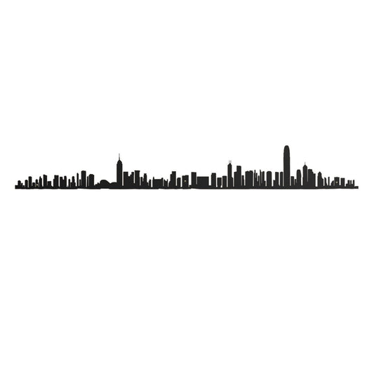 The Line Wall Art Decoration Hong Kong Skyline in Black