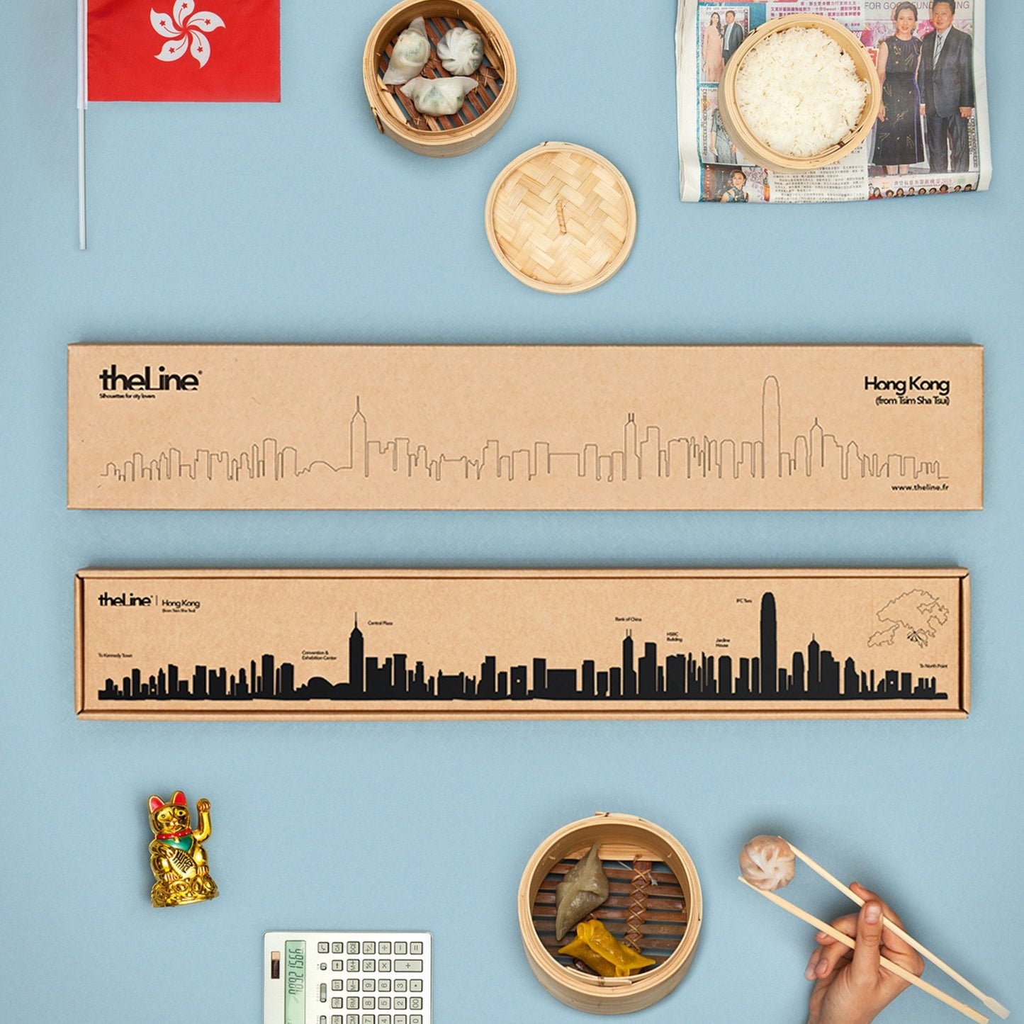 The Line Wall Art Decoration Hong Kong Skyline in Black