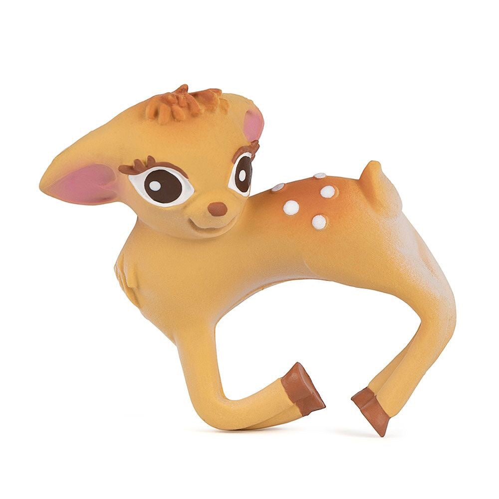 Baby teether toy bracelet Deer in brown made from natural rubber