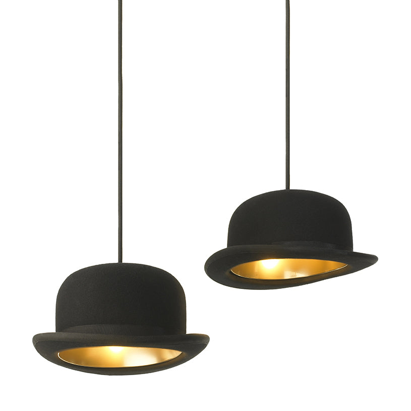 
            
                Load image into Gallery viewer, Jeeves bowler hat pendant light
            
        