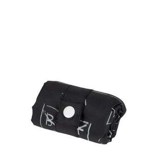 Foldable Tote bag with 'Crown bag' graffiti artwork by Jean-Michel Basquiat in black
