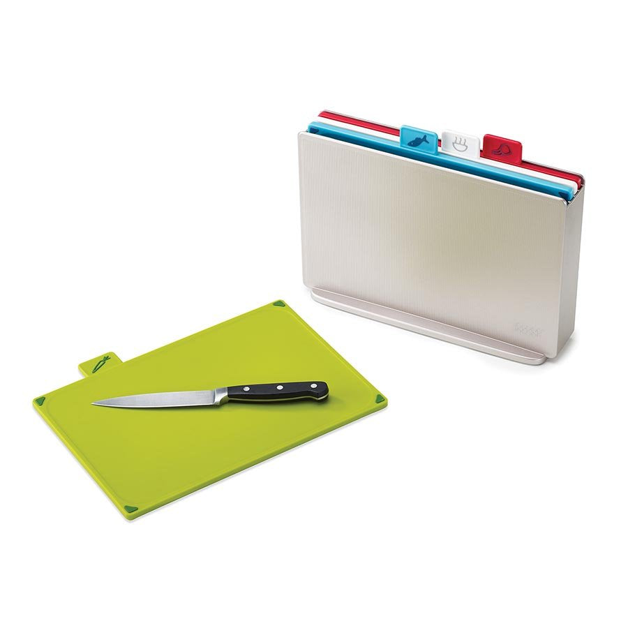Colour-coded "index" chopping board set