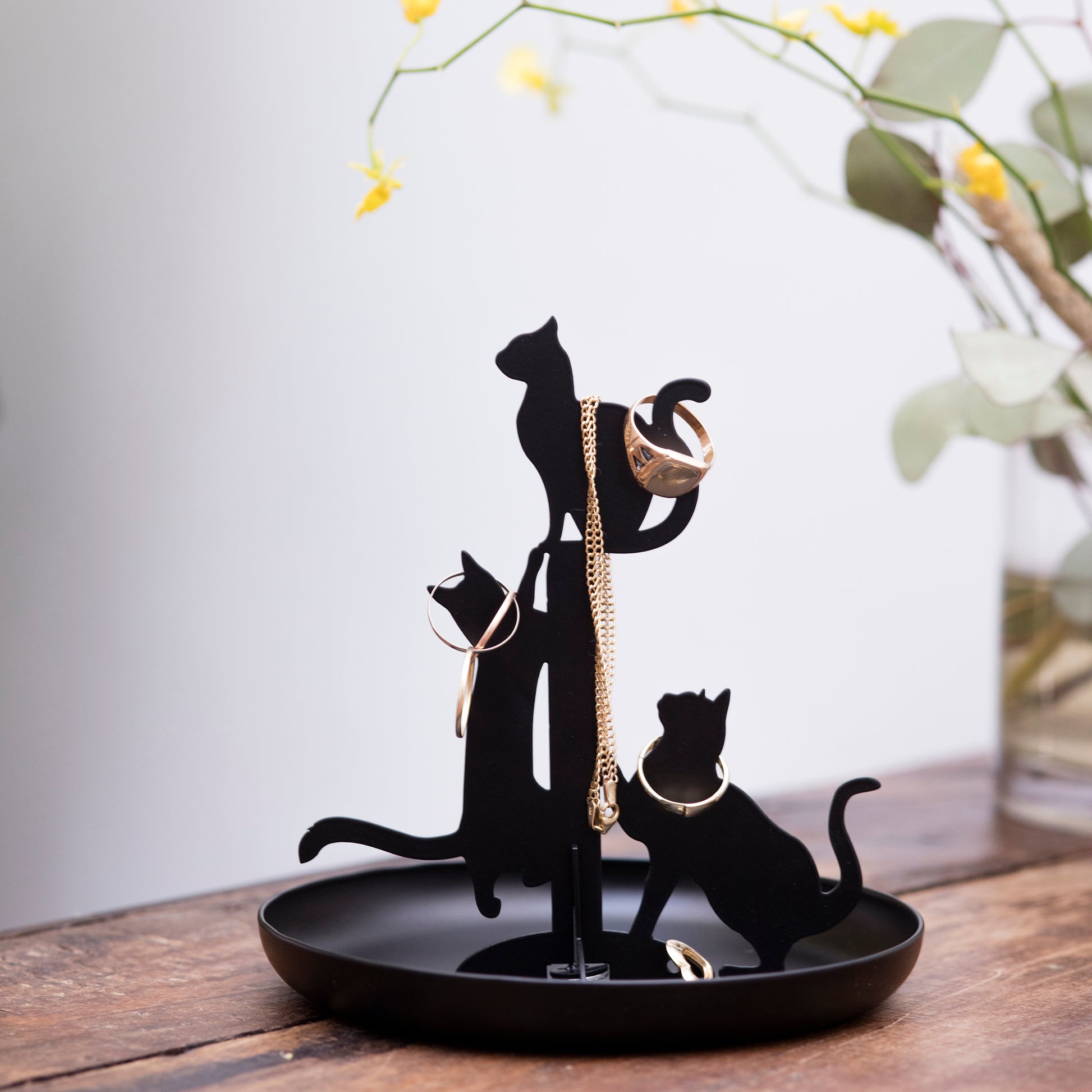 Jewellery Stand Cats Black