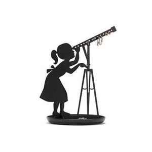 Jewellery stand with stargazer girl in black