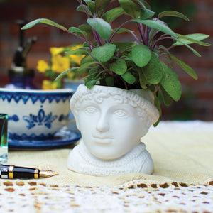 Plant Pot Jane Austen Ceramic Mini Planter White