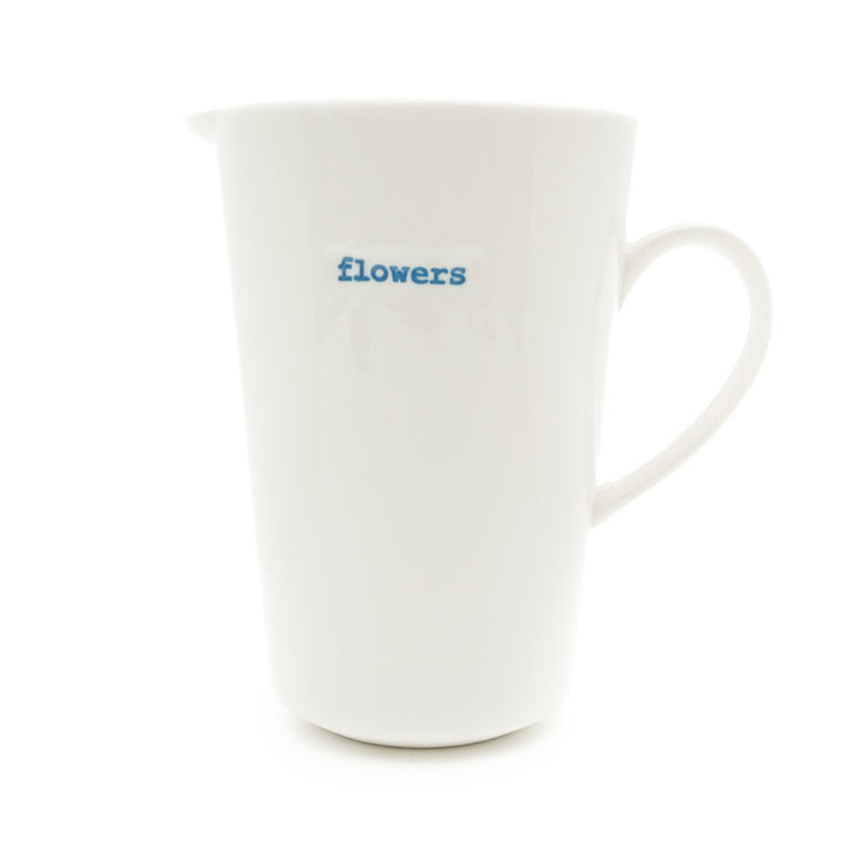 
            
                Load image into Gallery viewer, Porcelain Jug Vase &amp;#39;Flowers&amp;#39; Keith Brymer Jones X-Large White
            
        