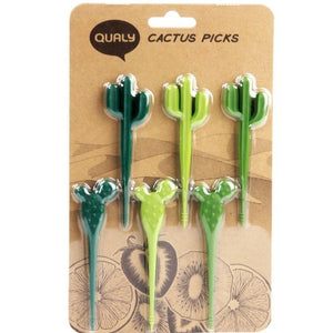 Cactus Picks Party Forks Green