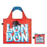 Foldable Tote bag with London typographic artwork by Alex Trochut in red