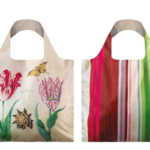 Foldable Tote bag with 'Two Tulips' artwork by Jacob Marrell in cream