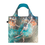 Foldable Tote bag with Dancer artwork by Edgar Degas in blue green