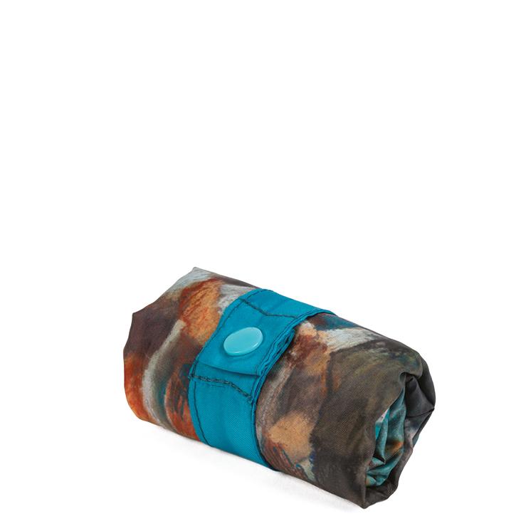 Foldable Tote bag with Dancer artwork by Edgar Degas in blue green