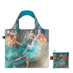 Foldable Tote bag with Dancer artwork by Edgar Degas in blue green