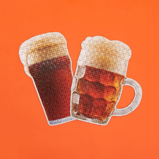 Puzzle Luckies Beer Ale Black White