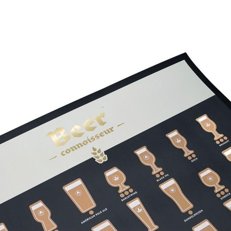 Beer Connoisseur Scratch Poster Black Gold