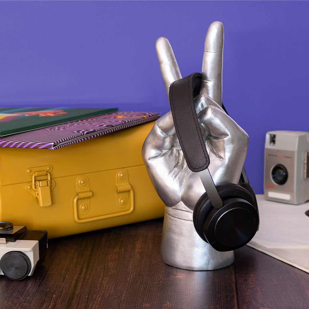 Peace Out Headphone Holder Stand Silver