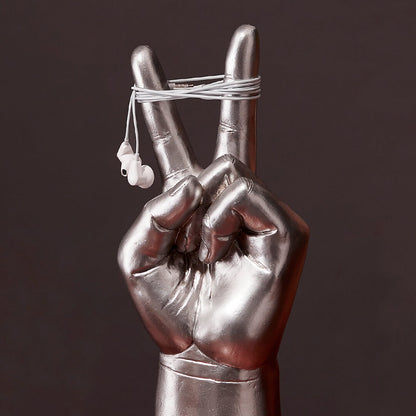 Peace Out Headphone Holder Stand Silver