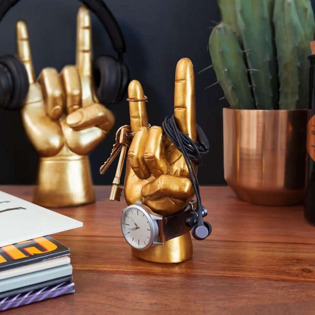 Luckies Mini Rock On Headphone Stand Gold