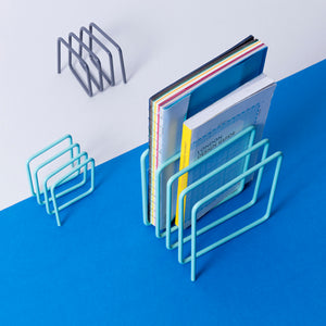 DISCONTINUED -  Blue magazine rack