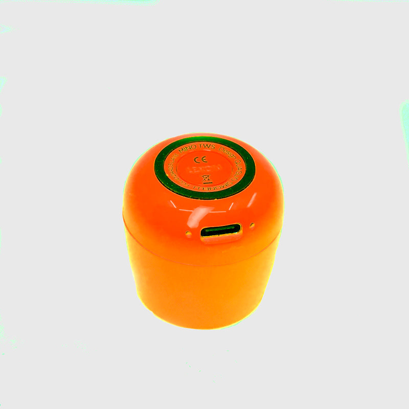 Ultra-portable bluetooth speaker in neon orange