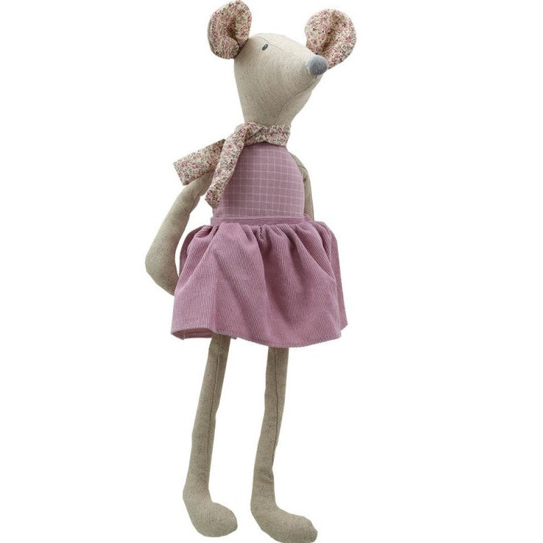 Mouse Girl Cuddly Toy Pink Wilberry