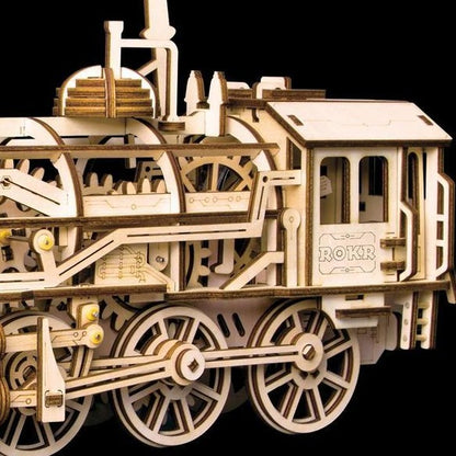 3D Puzzle Mechanical Wooden Train Kit Locomotive