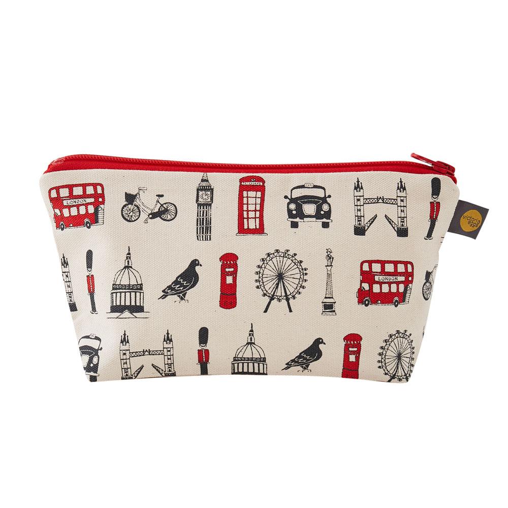 
            
                Load image into Gallery viewer, Cosmetic bag with London Icons souvenir gift in white
            
        