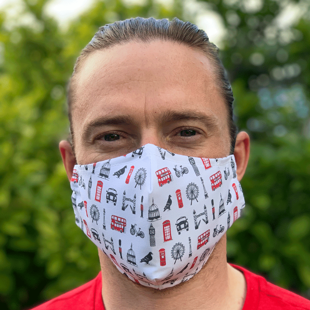 Face Mask London Icons Fitted Fabric