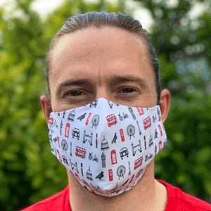 Face Mask London Icons Fitted Fabric