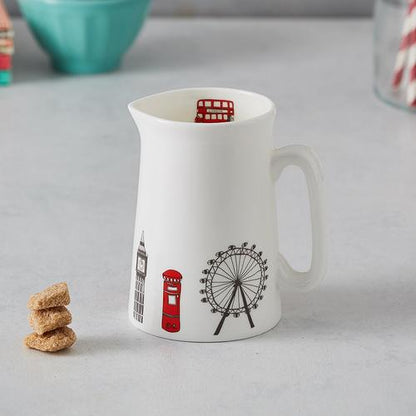 Milk jug with London Skyline souvenir gift in white