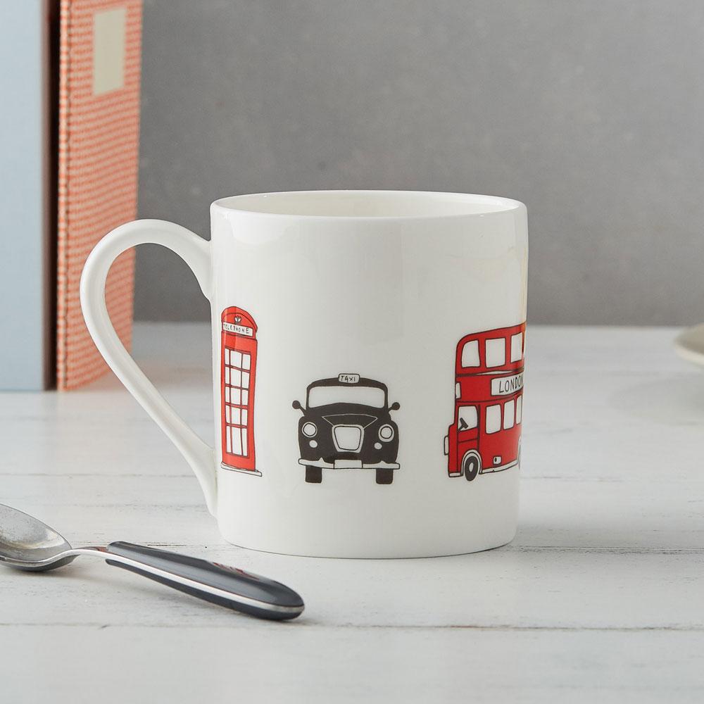 Mug with London Skyline souvenir gift in white