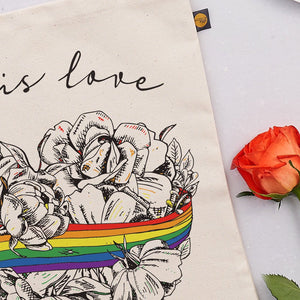 Canvas Bag Love is Love Rainbow Design