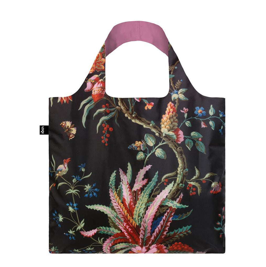 Foldable Tote bag with botanical Arabesque artwork by MAD in black