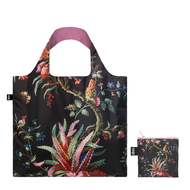 Foldable Tote bag with botanical Arabesque artwork by MAD in black